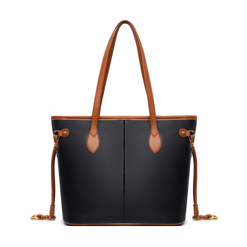 Trendy Fashion One-shoulder Soft Leather Commuter Tote Bag