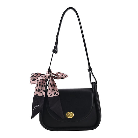 Pure Color PU Small Round Bag Leopard Bow